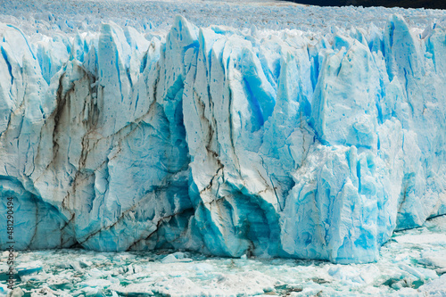 Steep slope of glacier Perito Moreno (Glaciar Perito Moreno) located in national park Los Glyacious. Patagonia, Argentina © JackF
