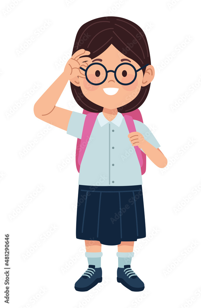 little schoolgirl with glasses little schoolgirl with glasses