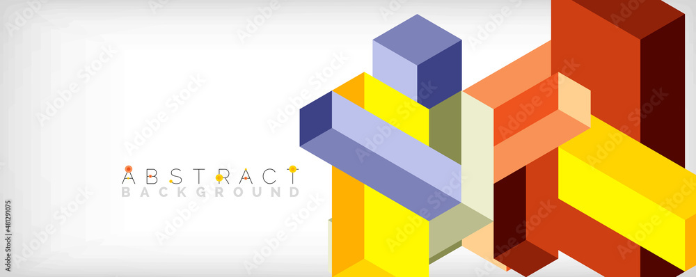 Abstract background. 3d cubes, cubic elements and blocks. Techno or business concept for wallpaper, banner, background, landing page Abstract background. 3d cubes, cubic elements and blocks. Techno or business concept for wallpaper, banner, background, landing page