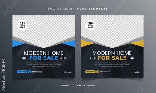 Modern home sale banner social media post templates