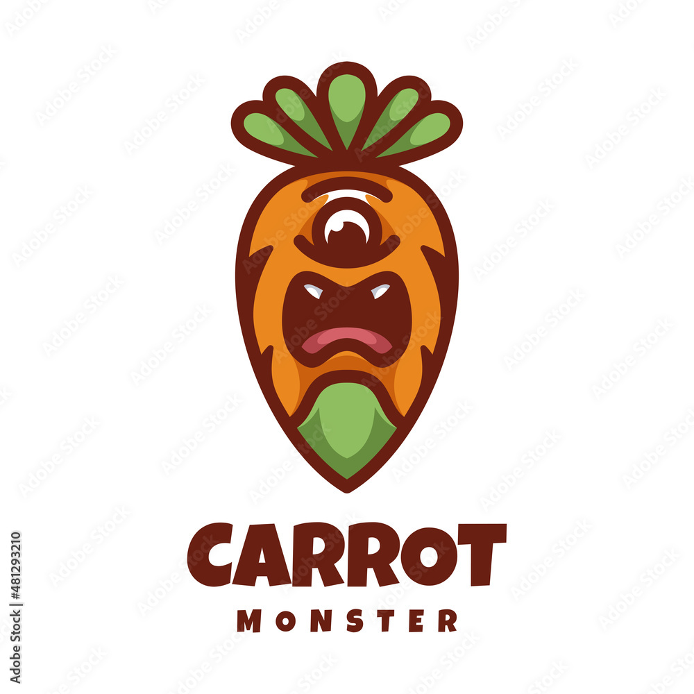 Illustration vector graphic of Carrot Monster, good for logo design Illustration vector graphic of Carrot Monster, good for logo design