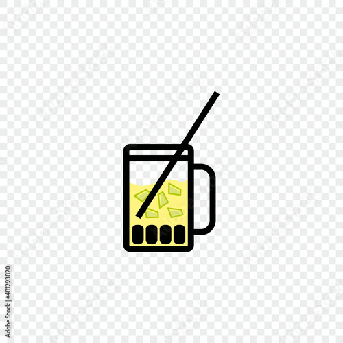 big glass of cold melon drink for web icon