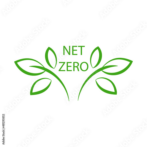 Net zero, carbon neutral label, icon