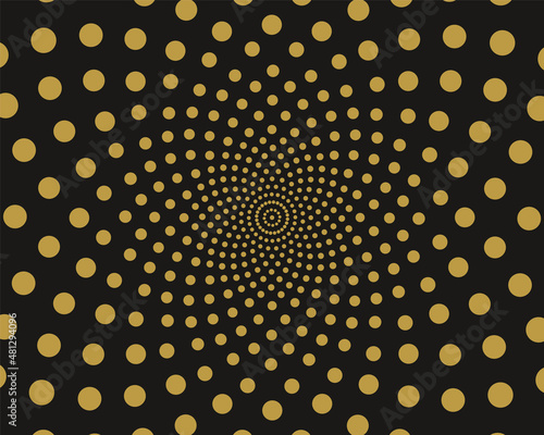 Abstract vector background. Stylish geometric pattern with golden dots  circles.