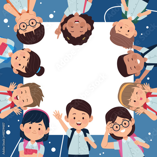 ten little students kids