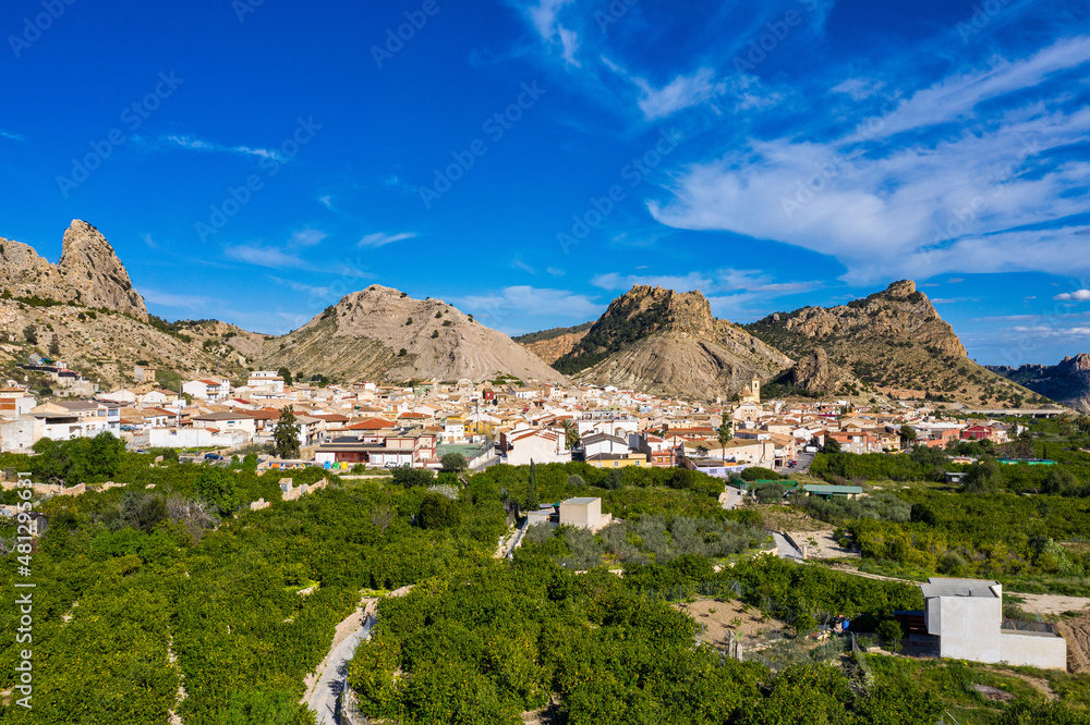 Landscape view of the village Ricote in Valley of Ricote, Murcia Spain
