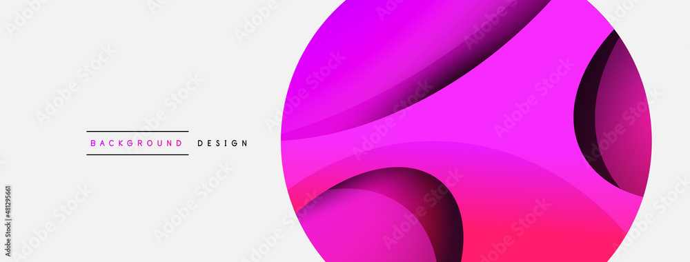 Creative geometric wallpaper. Minimal abstract background. Circle and wave composition vector illustration for wallpaper banner background or landing page Creative geometric wallpaper. Minimal abstract background. Circle and wave composition vector illustration for wallpaper banner background or landing page