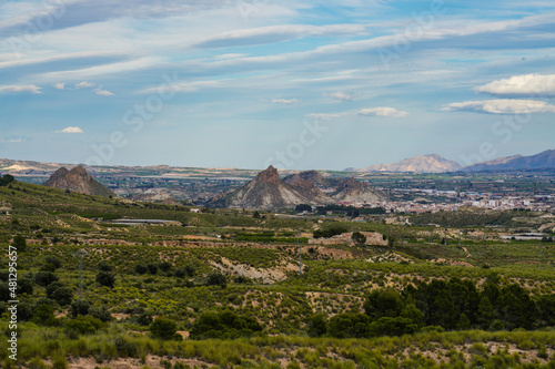 Landscape view near Villanueva del Rio Segura in Valley of Ricote, Murcia Spain