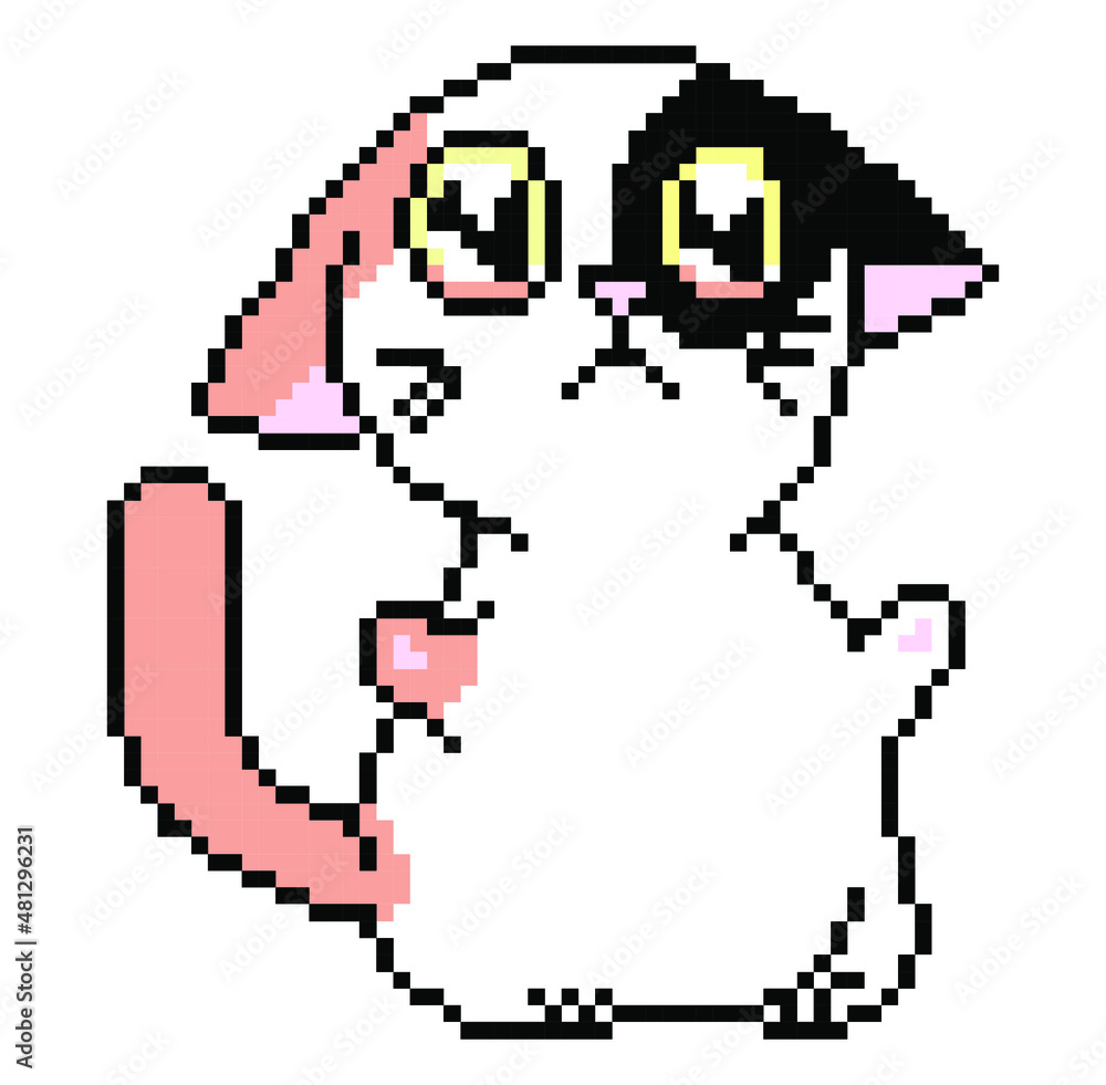Fototapeta premium Cat pixel art.