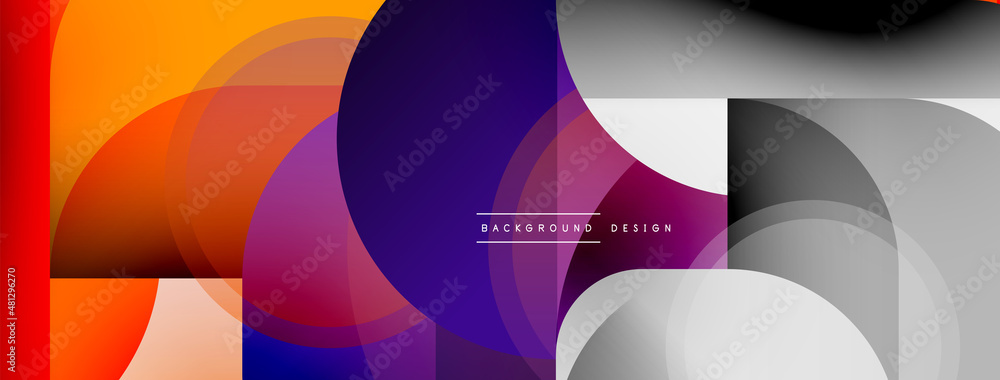 Round triangle shapes lines and circles. Geometric vector illustration for wallpaper banner background or landing page Round triangle shapes lines and circles. Geometric vector illustration for wallpaper banner background or landing page