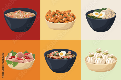 chinese food six icons