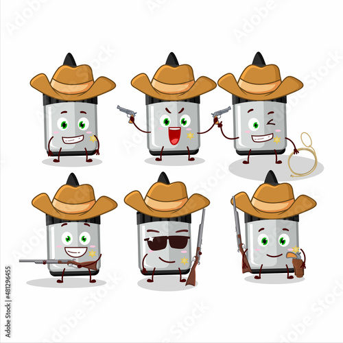 Cool cowboy whiteboard marker cartoon character with a cute hat