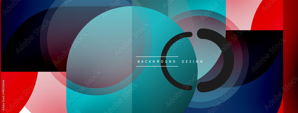 Round triangle shapes lines and circles. Geometric vector illustration for wallpaper banner background or landing page Round triangle shapes lines and circles. Geometric vector illustration for wallpaper banner background or landing page
