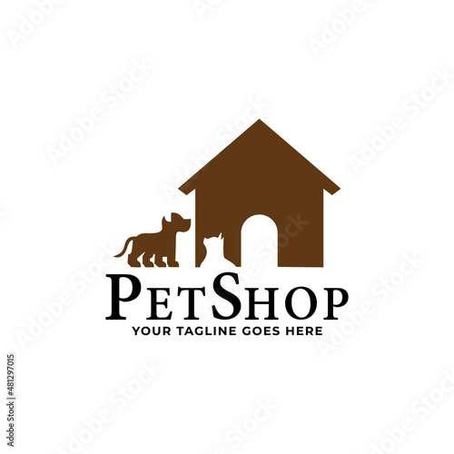 Pets House Vector Logo Template is perfect for veterinary clinic, pet hotel, pet shop or other animals related website or product.