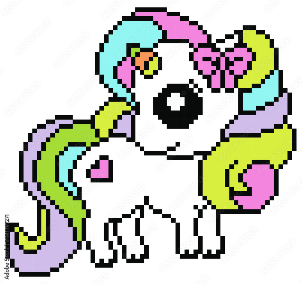 Obraz premium Unicorn pixel art.