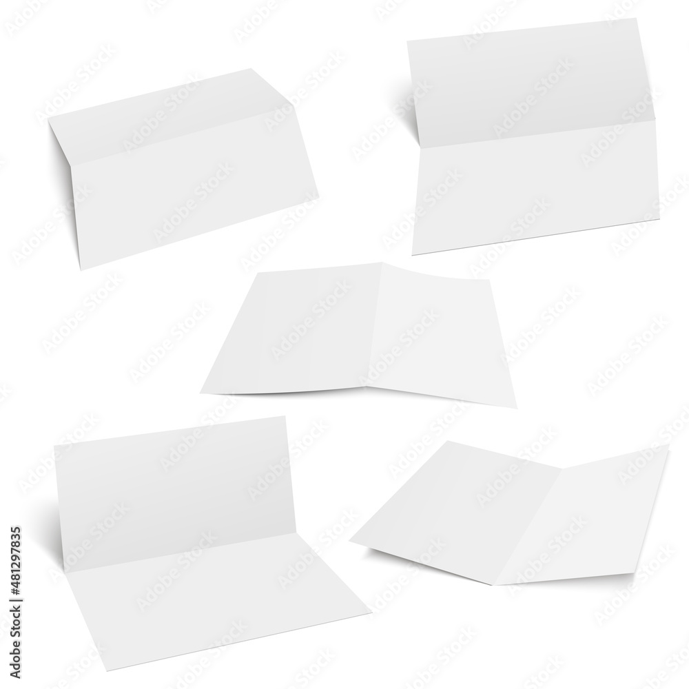 A3 half-fold brochure blank white template for mock up and presentation design. Vector A3 half-fold brochure blank white template for mock up and presentation design. Vector