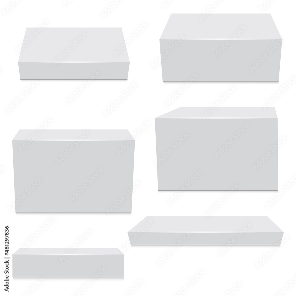 Blank package Box set isolated on white. Vector Blank package Box set isolated on white. Vector