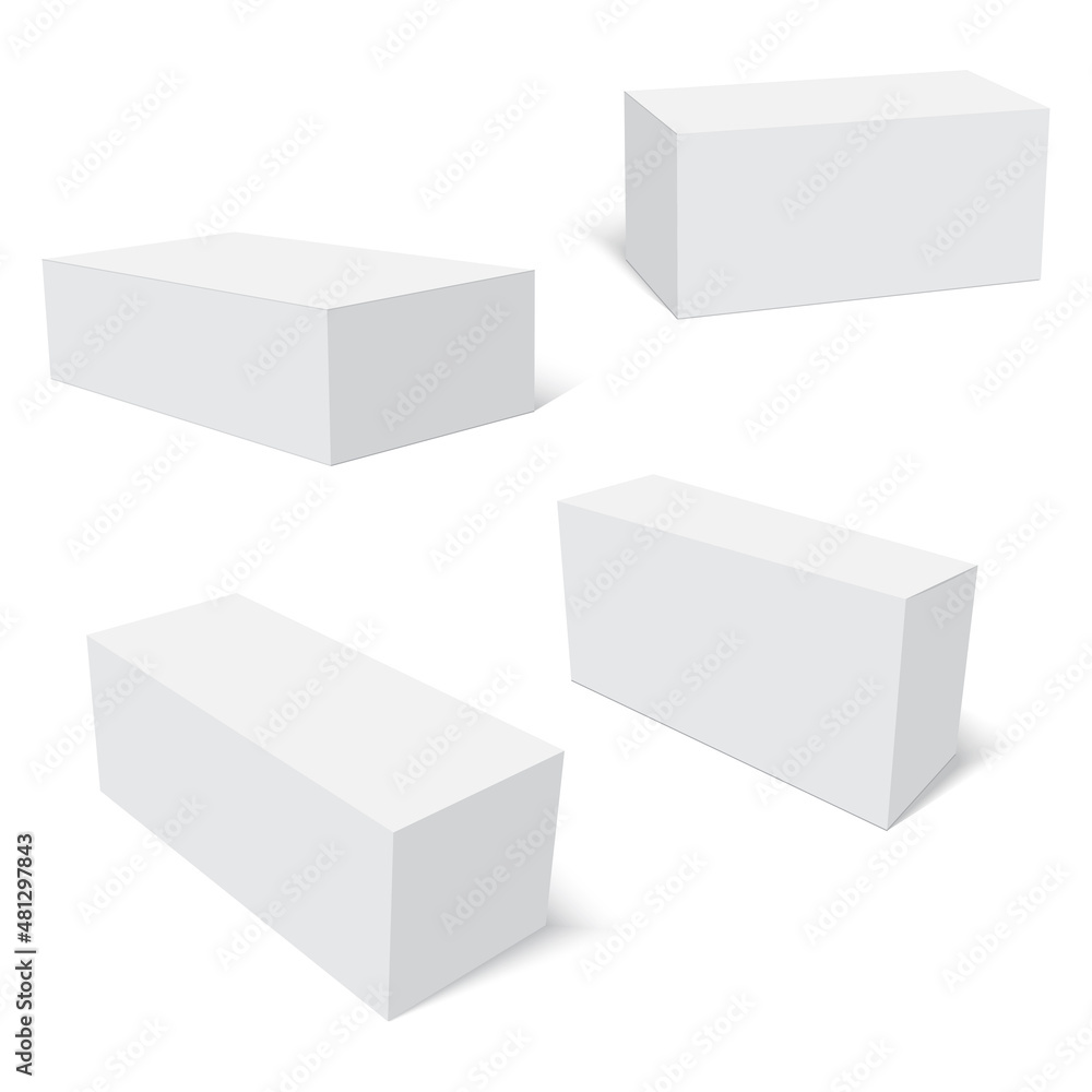 Blank package Box set isolated on white. Vector Blank package Box set isolated on white. Vector