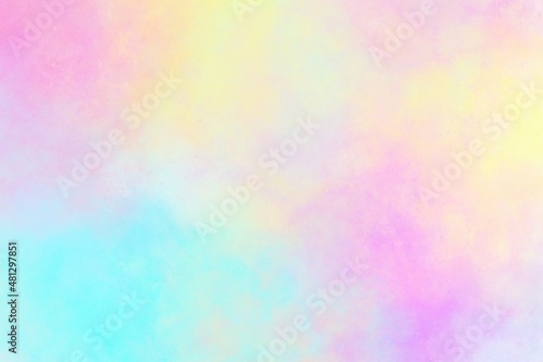 Abstract modern pink yellow blue background. Tie dye pattern.	 photo