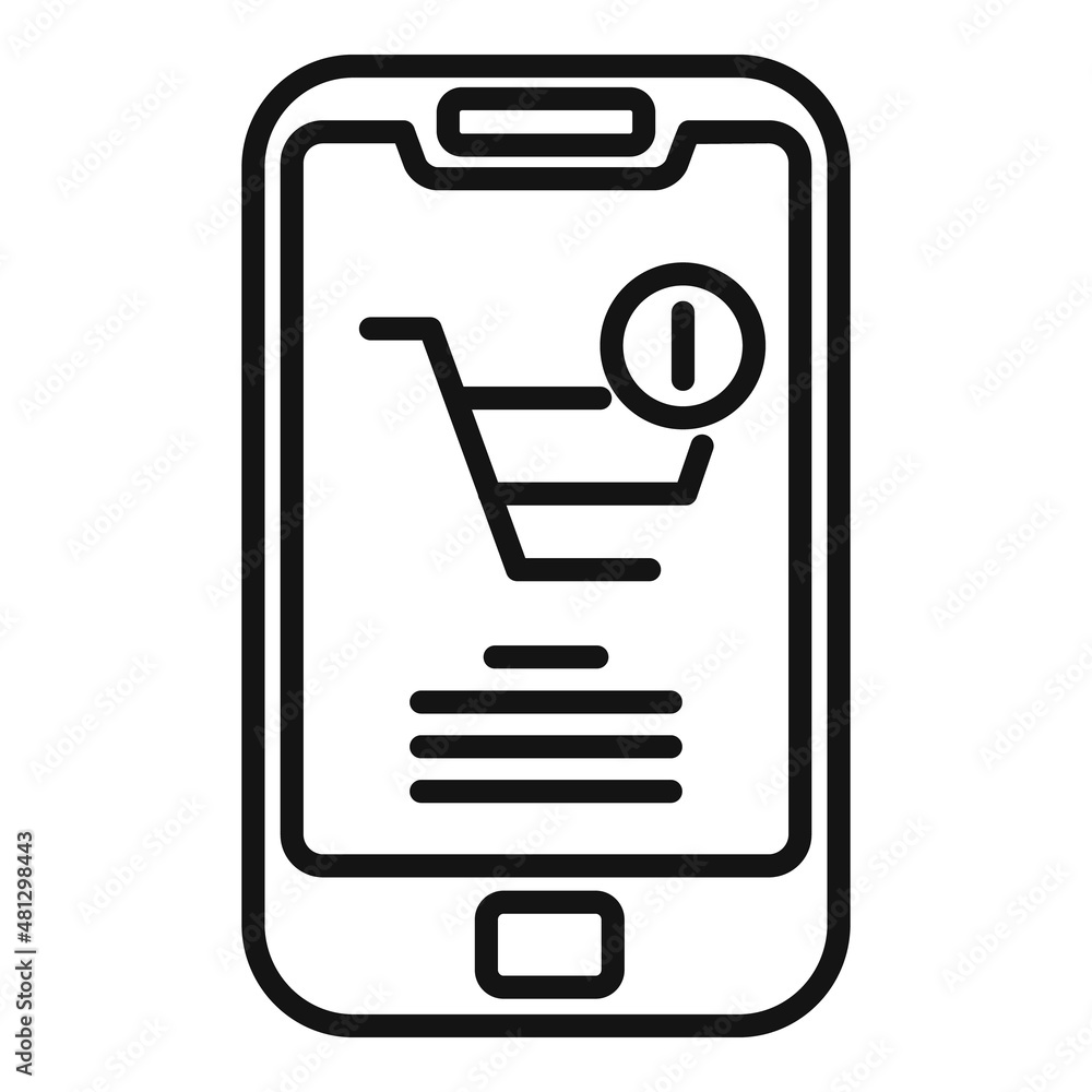 Phone shop cart icon outline vector. Sale store Phone shop cart icon outline vector. Sale store