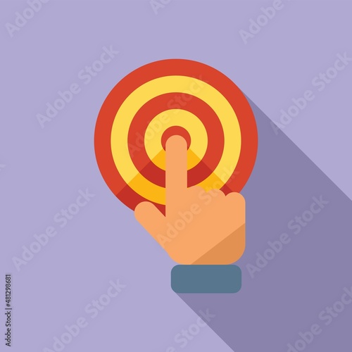 Online marketing target icon flat vector. Web media