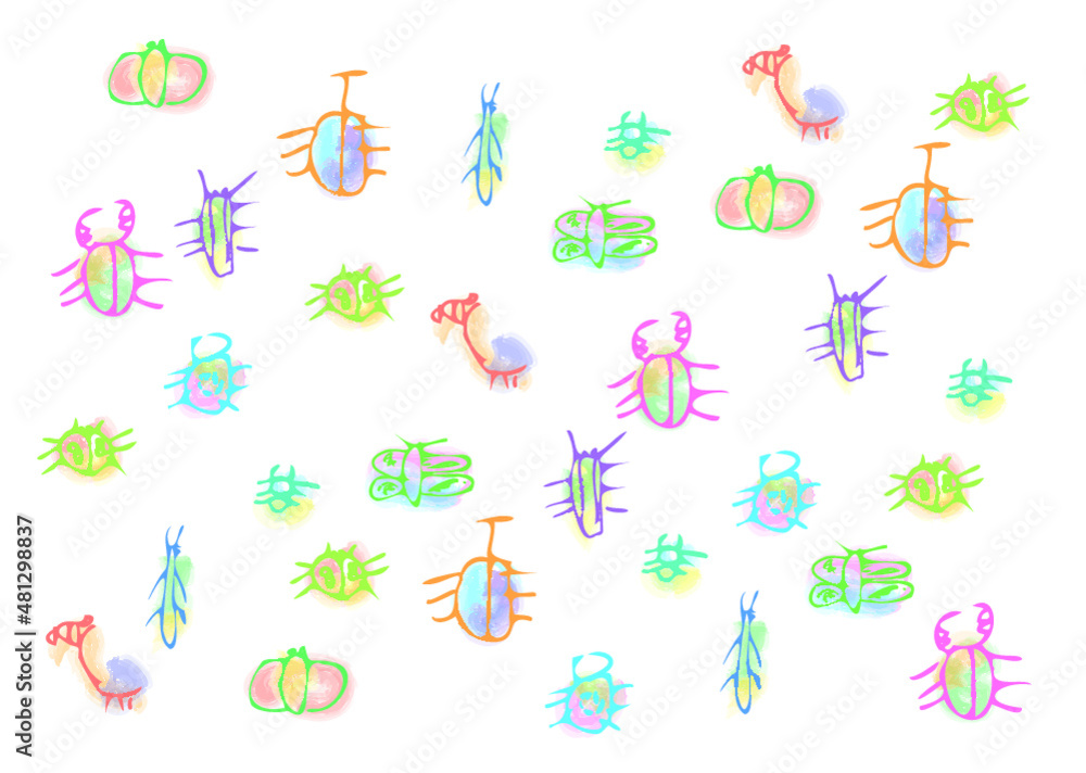 子供が描いた昆虫イラスト素材stock Vector Adobe Stock