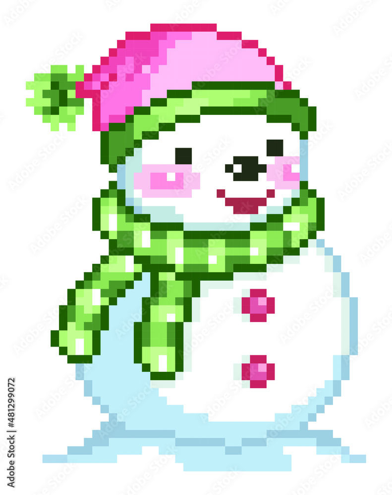 snowman pixel art. snowman pixel art.