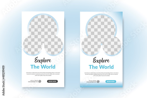 Travel and tour agency social media instagram story set template