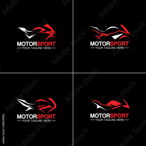 Set Motorcycle Sport Logo Symbol Vector illustration Design Template