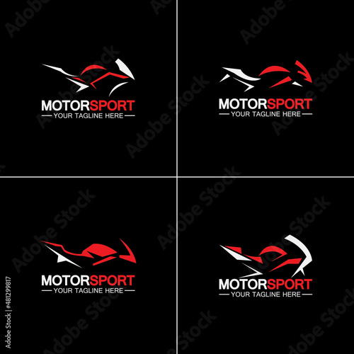 Set Motorcycle Sport Logo Symbol Vector illustration Design Template