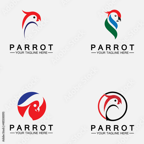 Set Parrot Logo Design Vector Template