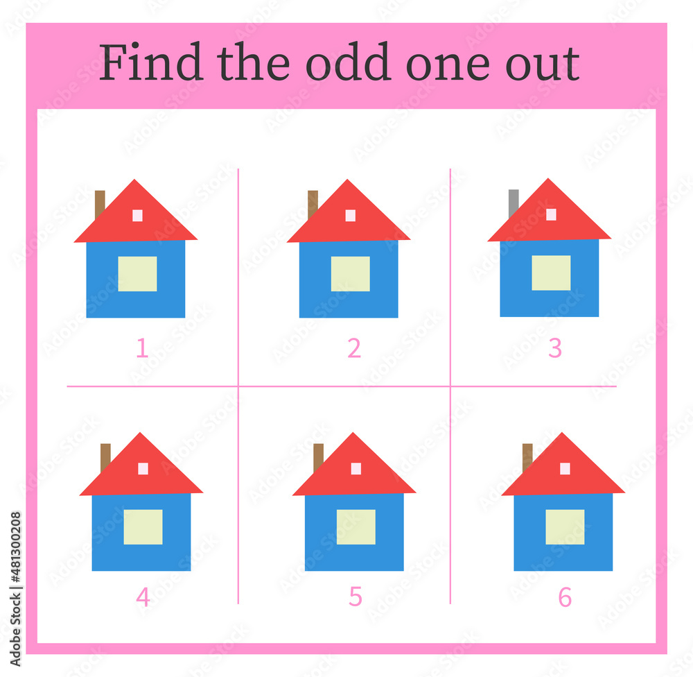 Find the odd one out. Visual logic puzzle for children. Vector illustration Find the odd one out. Visual logic puzzle for children. Vector illustration