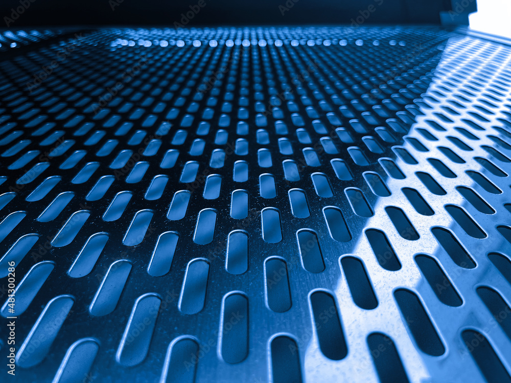 Fototapeta premium Stainless steel punching metal background texture material_b_15