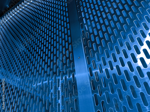 Fotografie Stainless steel punching metal background texture material_b_07