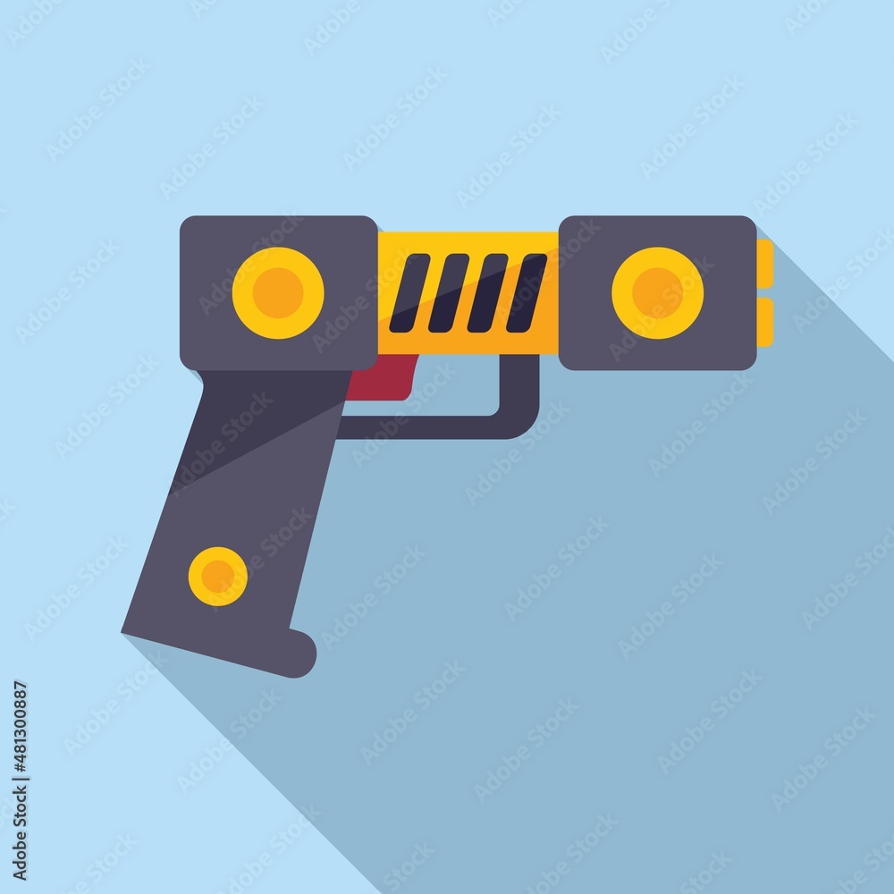 Taser gun icon flat vector. Police tazer Stock Vector