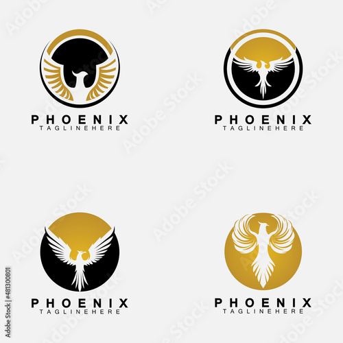 Set Phoenix logo Vector Illustration Design Template