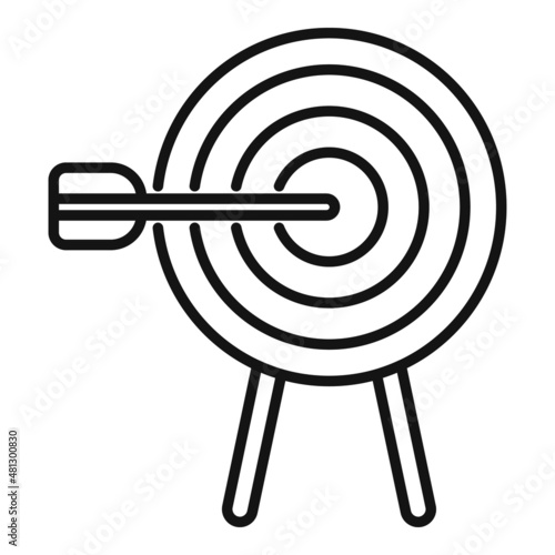 Marketing media target icon outline vector. Online strategy