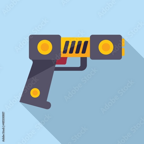 Taser gun icon flat vector. Police tazer