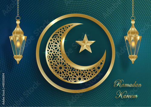 Ramadan Kareem design on Islamic background