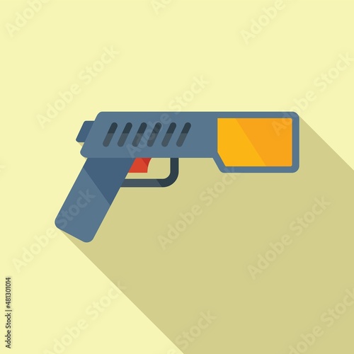Defense taser icon flat vector. Gun stun