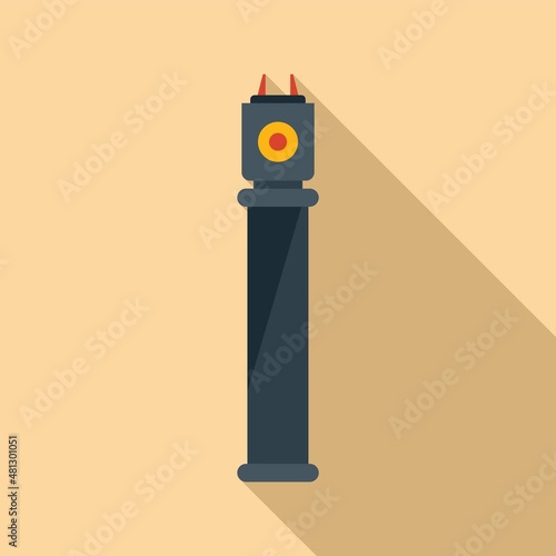 Shock taser icon flat vector. Gun stun