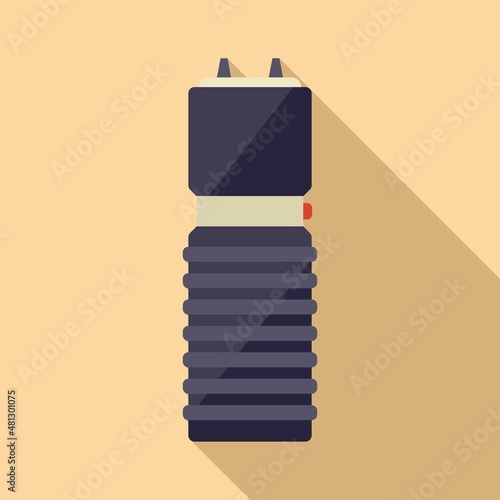Taser electroshock icon flat vector. Tazer police