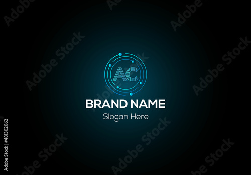 Abstract AC letter modern initial lettermarks logo design