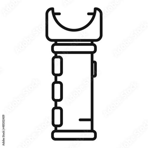 Lightning taser icon outline vector. Police stun