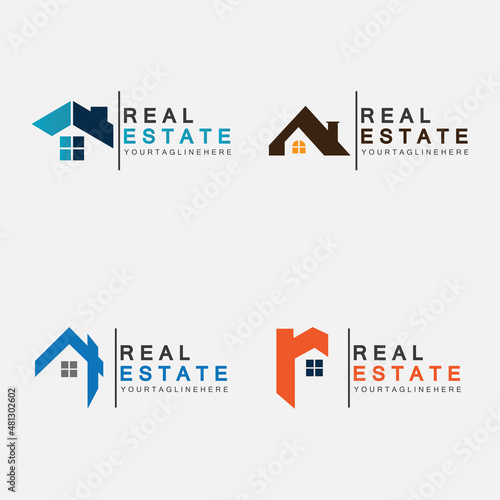 Real Estate Business Logo Template, Building, Property Development, and Construction Logo Vector