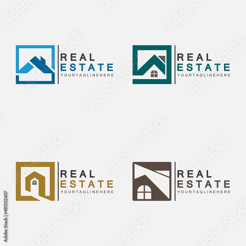Real Estate Business Logo Template, Building, Property Development, and Construction Logo Vector