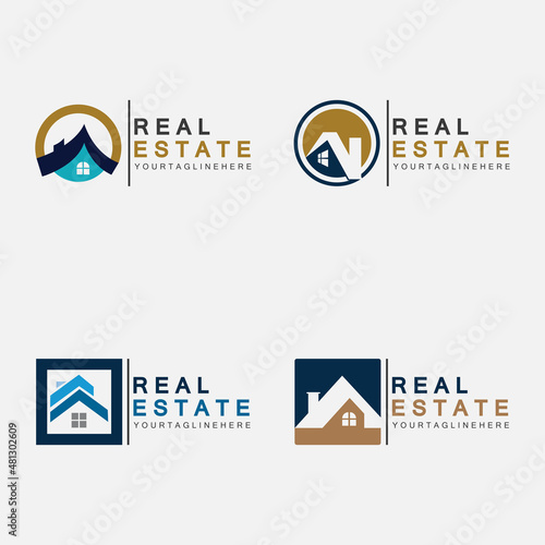 Real Estate Business Logo Template, Building, Property Development, and Construction Logo Vector