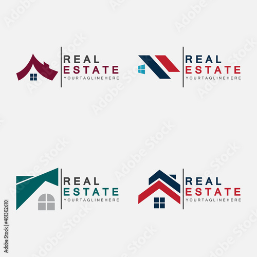Real Estate Business Logo Template, Building, Property Development, and Construction Logo Vector