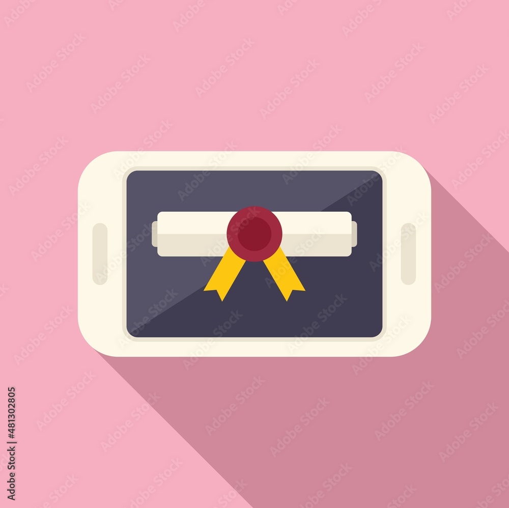 Smartphone online training icon flat vector. Web course Smartphone online training icon flat vector. Web course