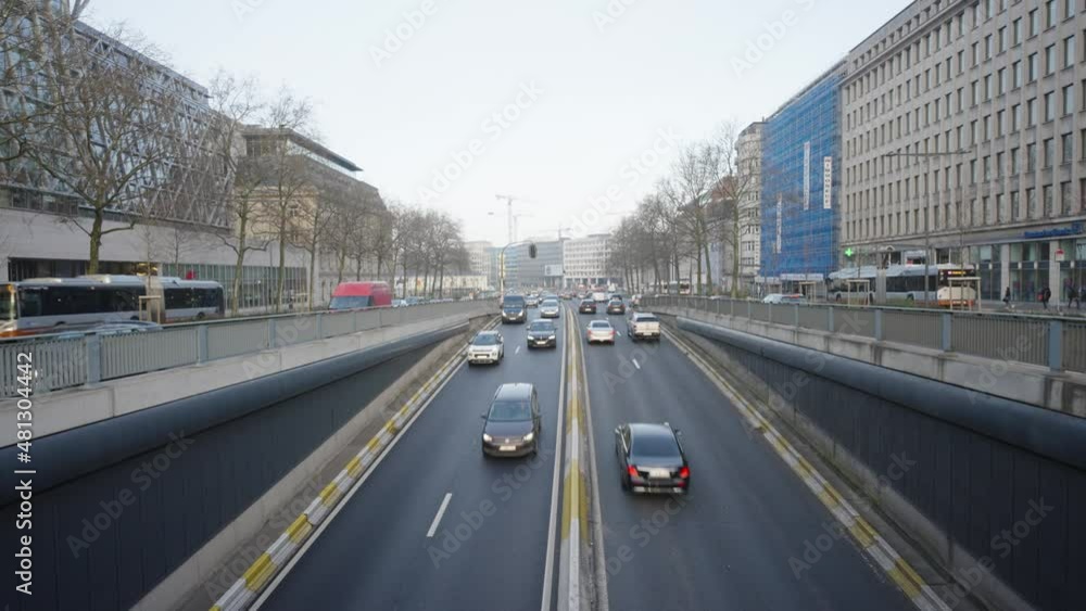 Cars passing by on Brussels ring road during rush hour. Ixelles, Belgium Cars passing by on Brussels ring road during rush hour. Ixelles, Belgium